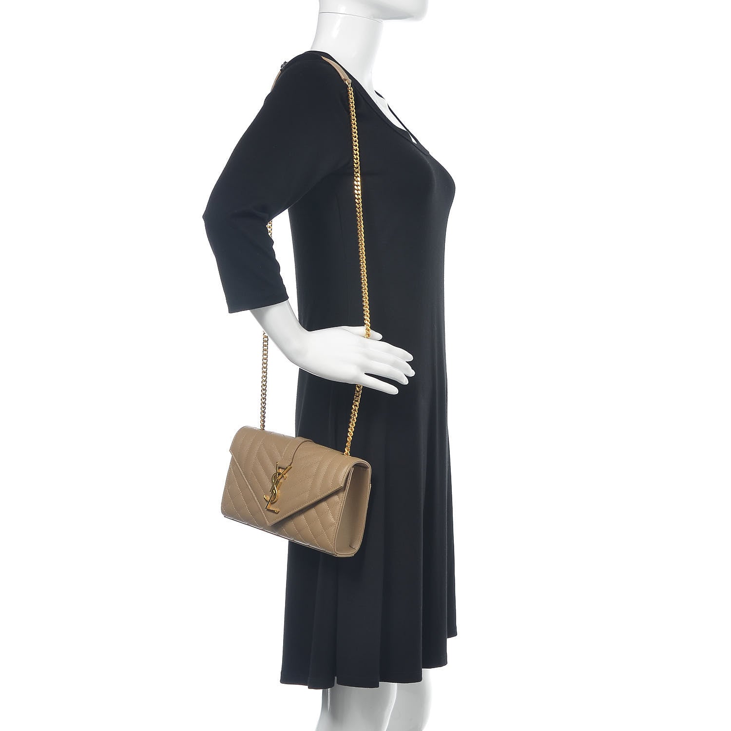 Saint Laurent Grain De Poudre Textured Mixed Matelasse Triquilt Small Monogram Satchel Cork 2 of 11