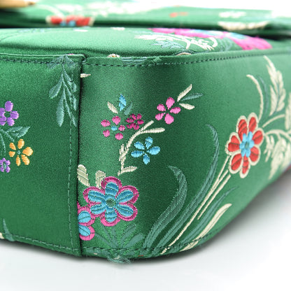 Gucci Jacquard Matelasse Floral Medium GG Marmont Shoulder Bag Green 9 of 15