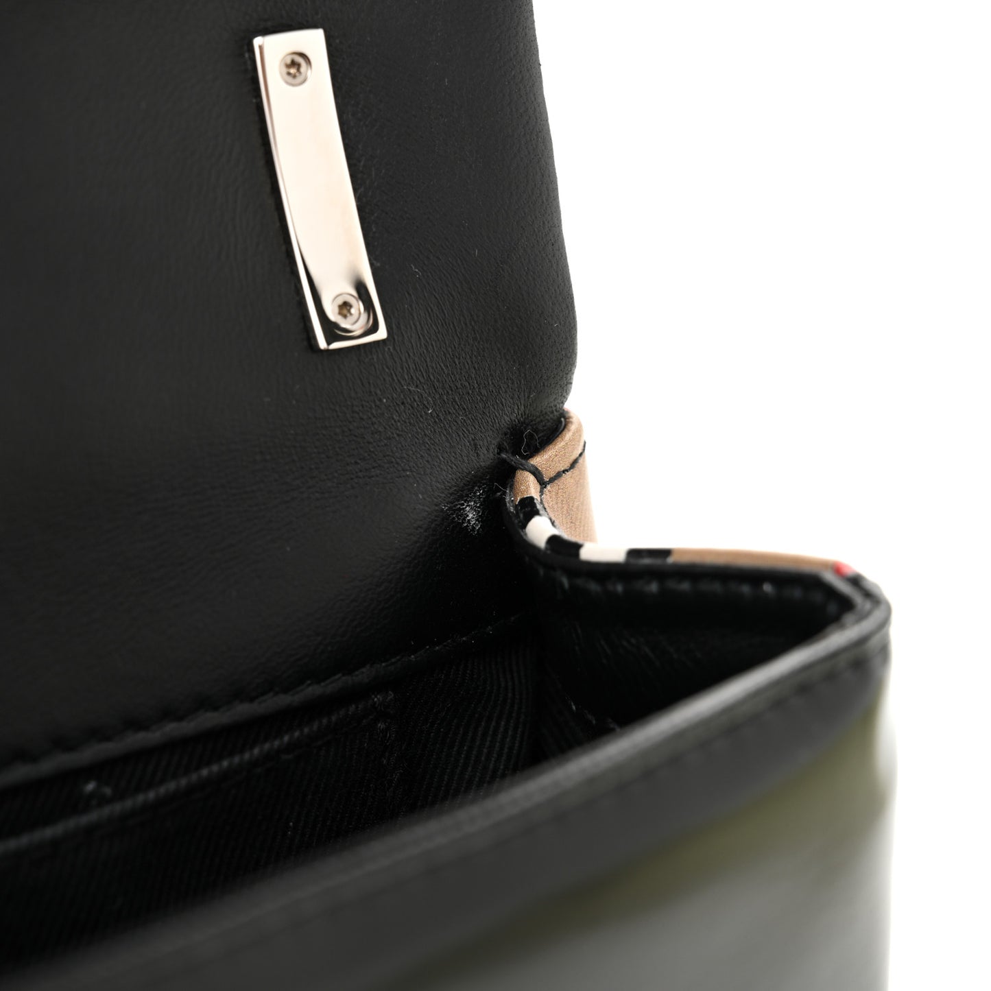 Patent Quilted House Check Lola Bag Black