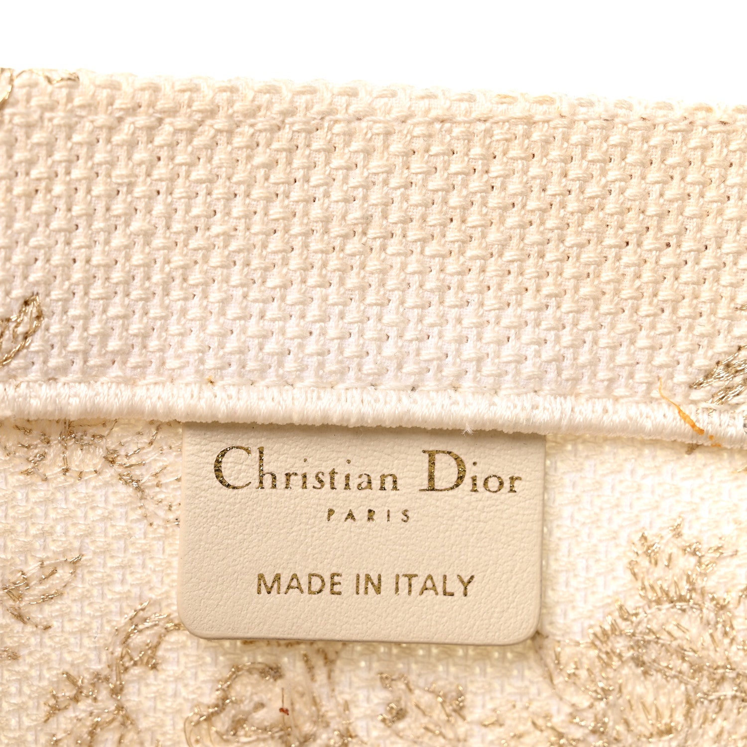Christian Dior Canvas Embroidered Medium Jardin D'Hiver Book Tote White Gold 5 of 11