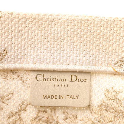 Christian Dior Canvas Embroidered Medium Jardin D'Hiver Book Tote White Gold 5 of 11
