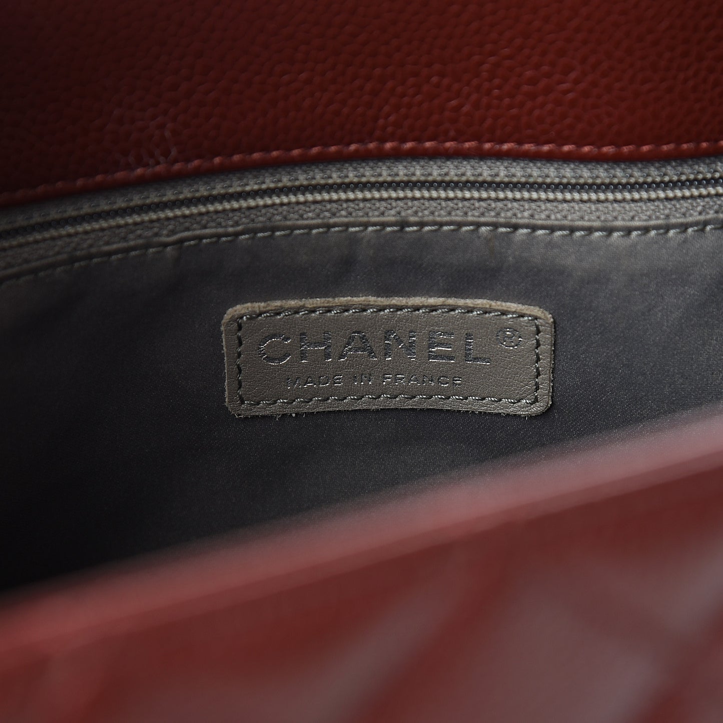 Caviar Quilted Grand Shopping Tote GST Dark Burgundy