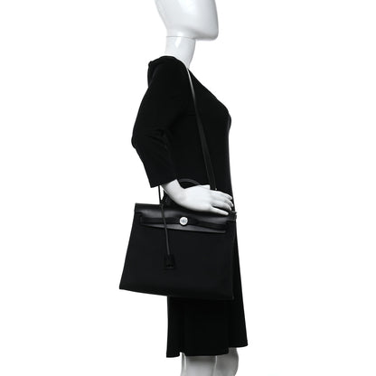 Hermes Military Toile Vache Hunter Herbag Zip PM 31 Black 2 of 11