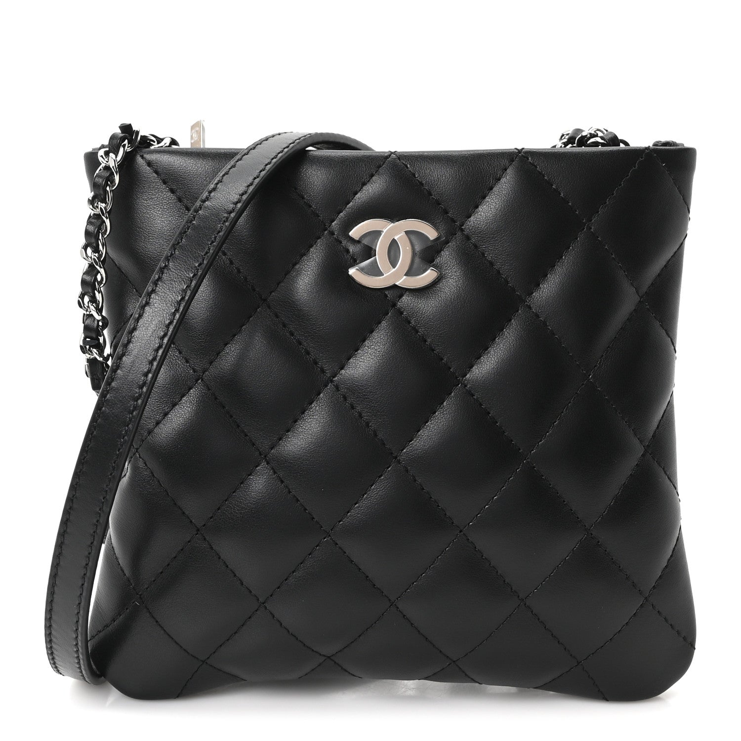 Chanel Lambskin Quilted Uniform Crossbody Bag Black 1 of 9