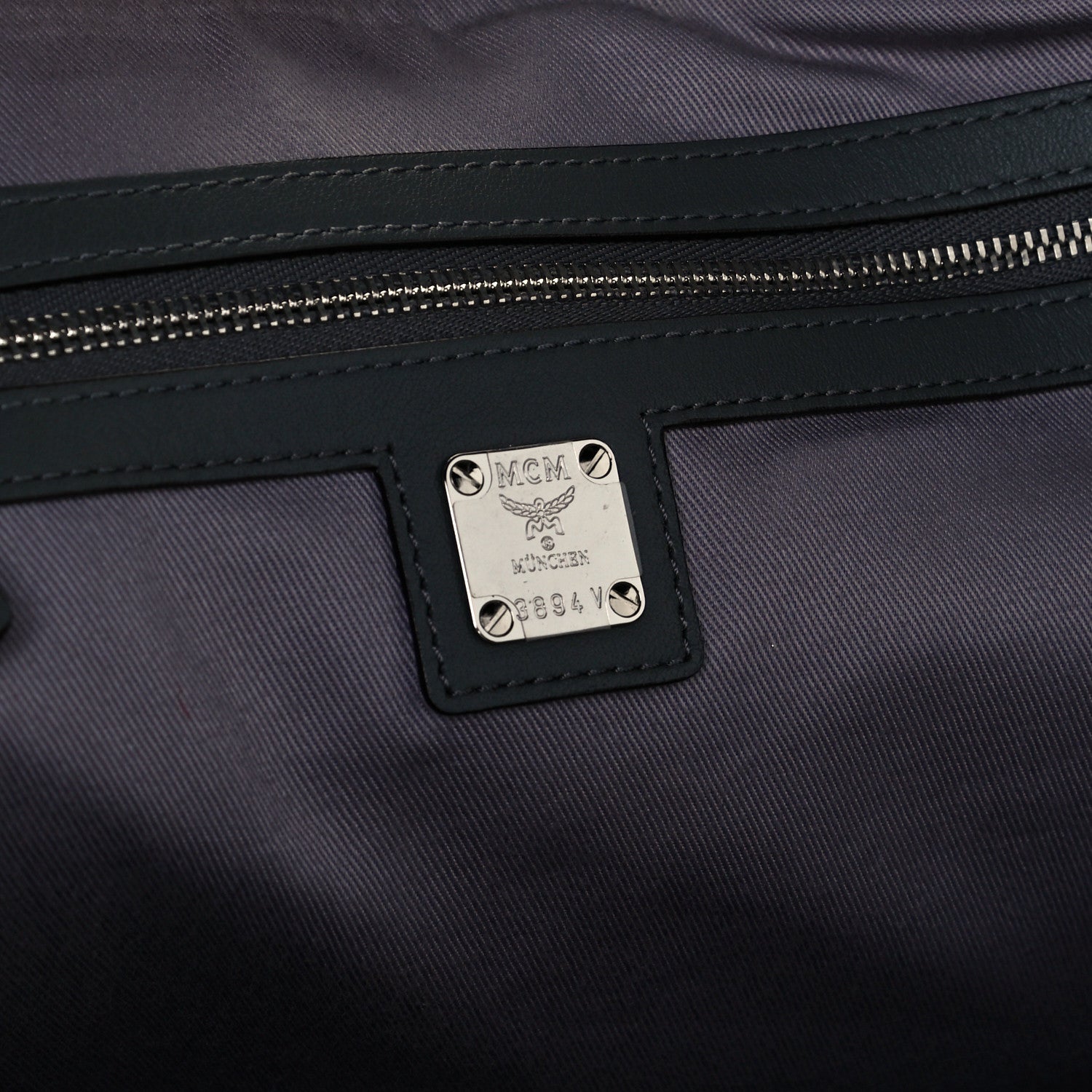 MCM Calfskin Ottomar Monogram Medium Klara Shopper Tote Charcoal 5 of 9