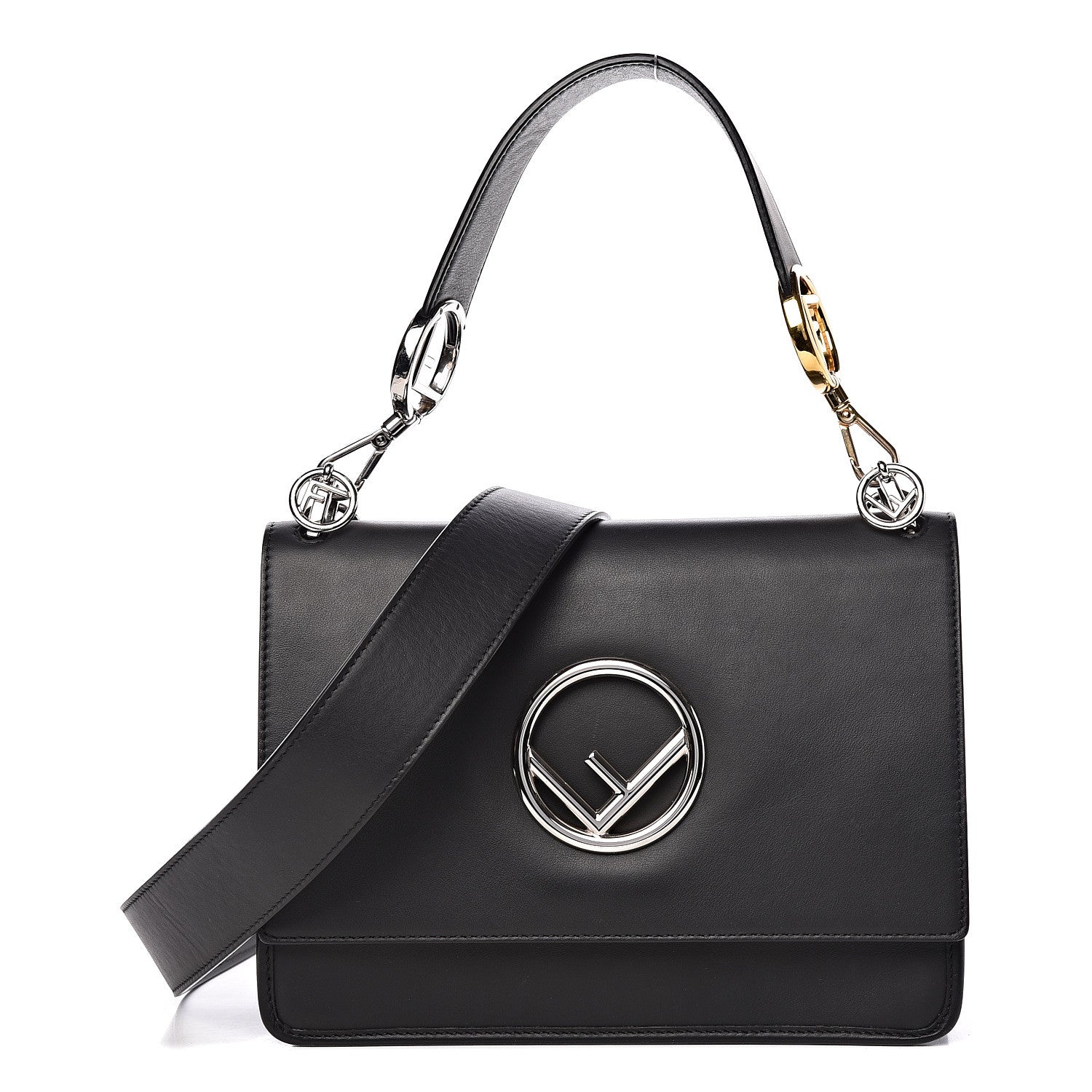 Fendi Vitello Century Opaco F is Fendi Kan I Shoulder Bag Black 1 of 15