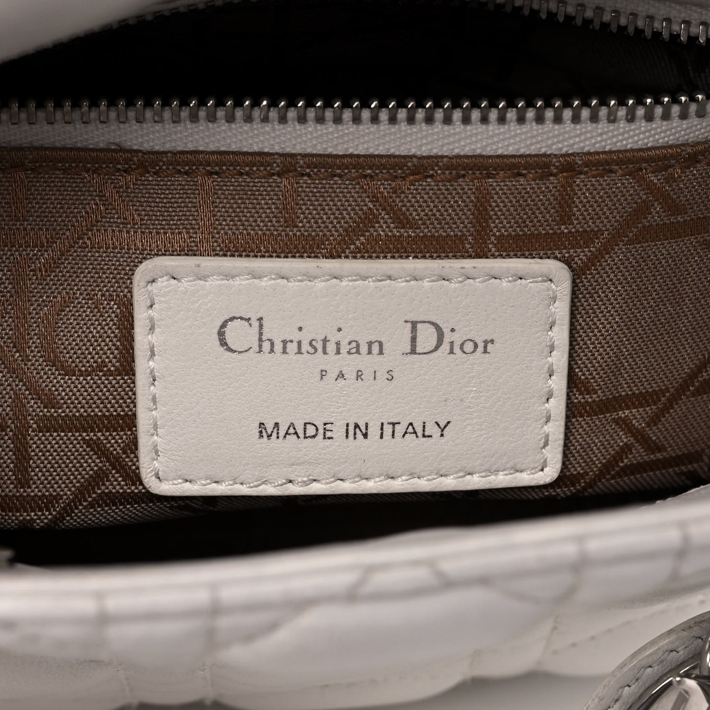 Lambskin Cannage Mini Lady Dior White