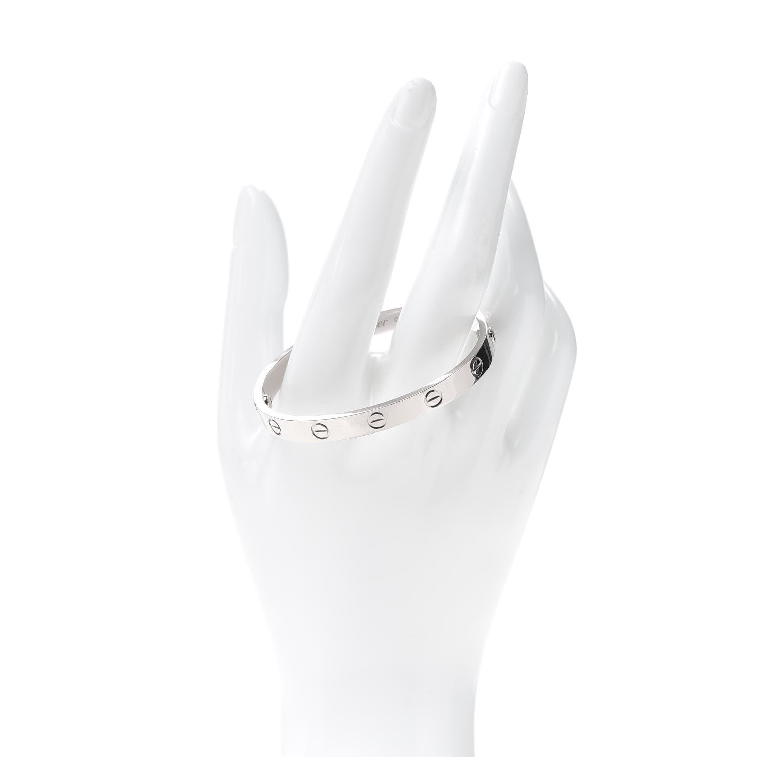 Cartier 18K White Gold LOVE Bracelet 16 2 of 6