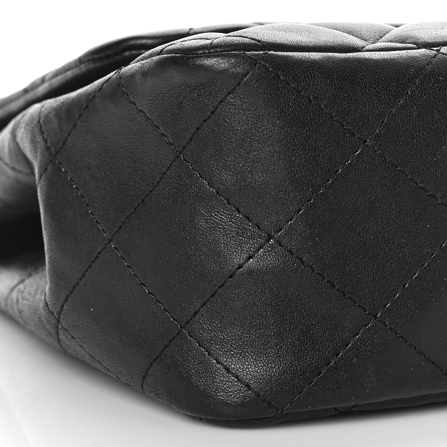 Lambskin Quilted Jumbo Single Flap Black