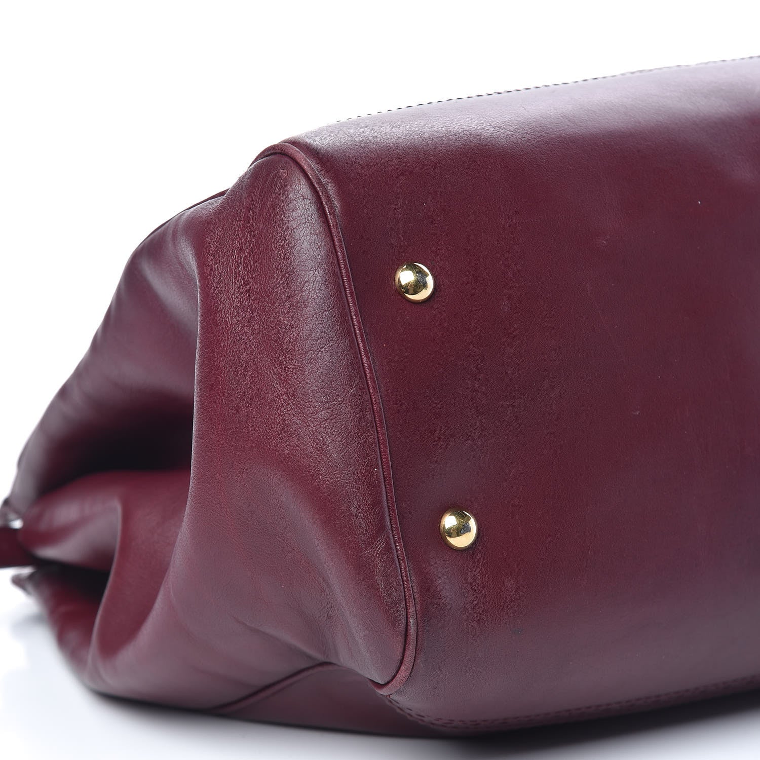 Gucci Calfskin Duilio Brogue Top Handle Bag Burgundy 9 of 22