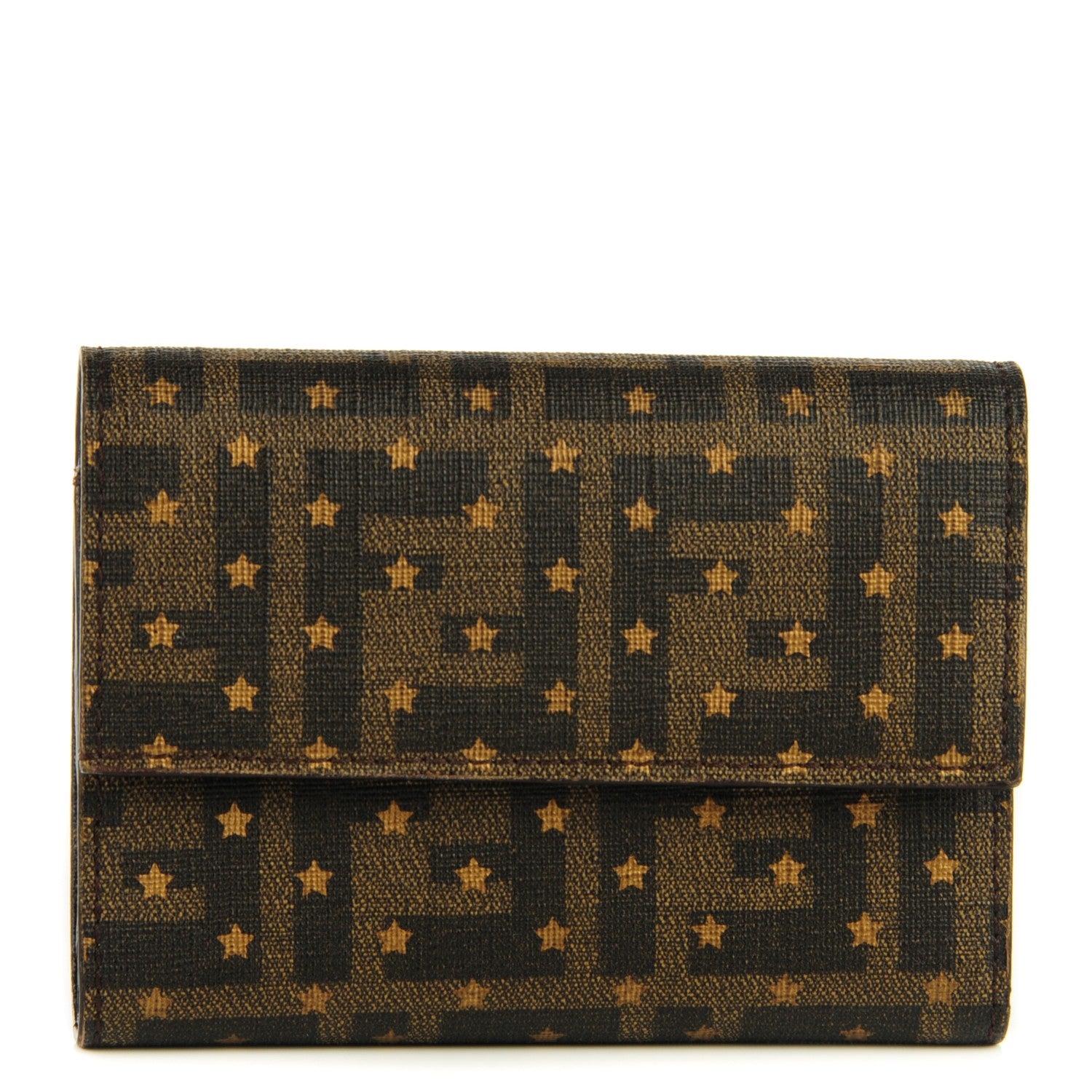 Fendi Zucca Stars Compact Wallet Tobacco 1 of 7