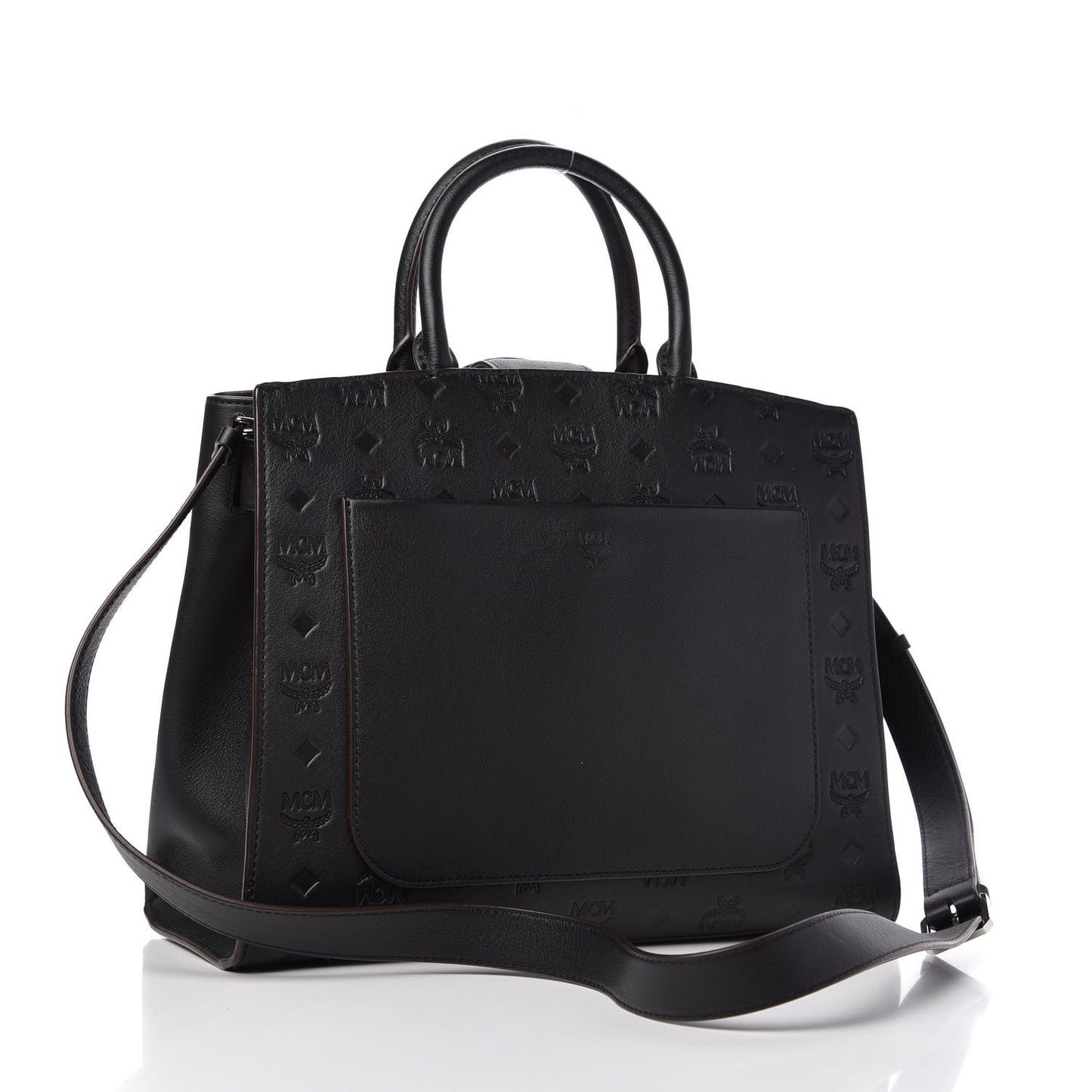 Calfskin Ottomar Monogram Medium Essential Tote Black