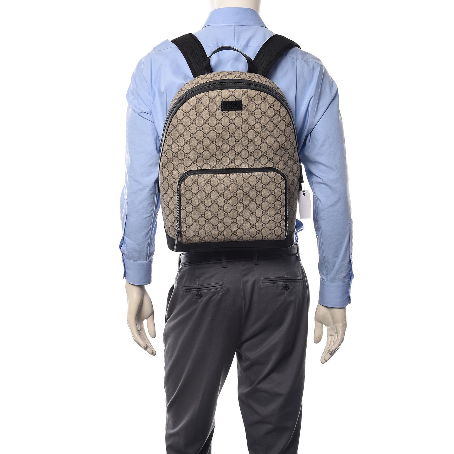GG Supreme Monogram Medium Backpack Black