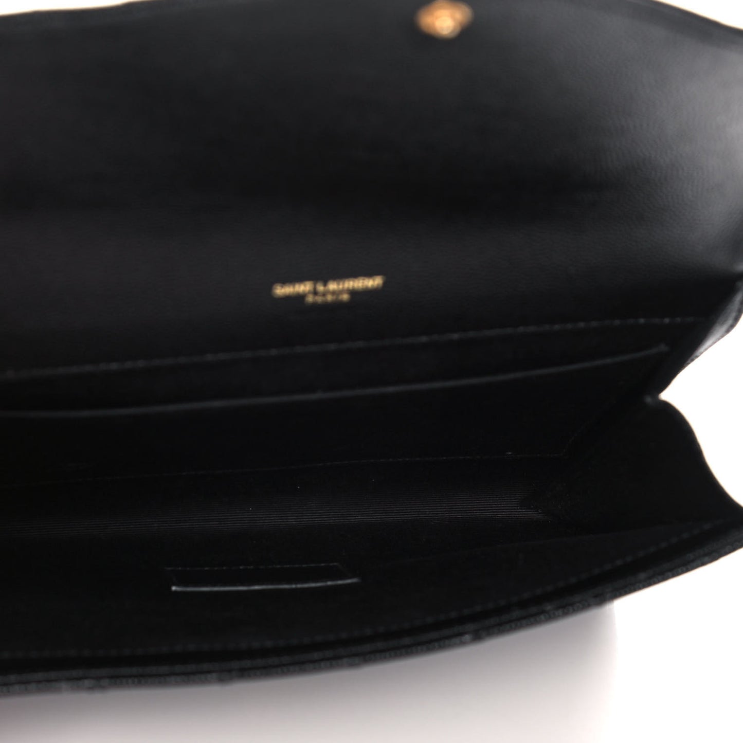 Grain De Poudre Textured Mixed Matelasse Triquilt Monogram Clutch Black