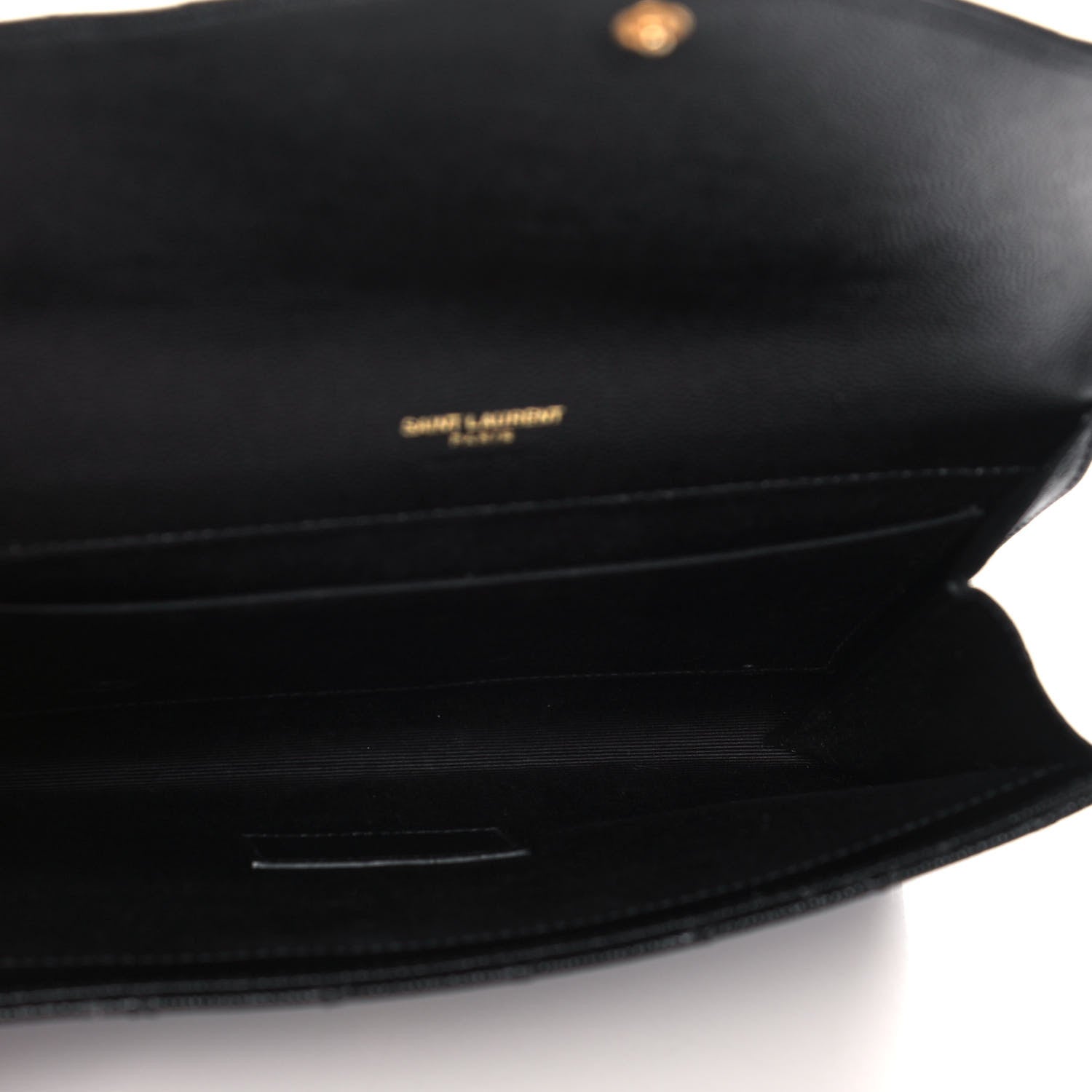 Saint Laurent Grain De Poudre Textured Mixed Matelasse Triquilt Monogram Clutch Black 5 of 12