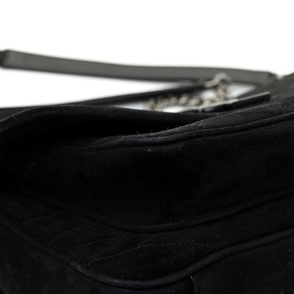 Saint Laurent Suede Monogram Medium Niki Chain Satchel Black 24 of 27
