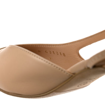 Chanel Lambskin Cap Toe CC Slingback Pumps 36 Beige Dark Beige 6 of 12