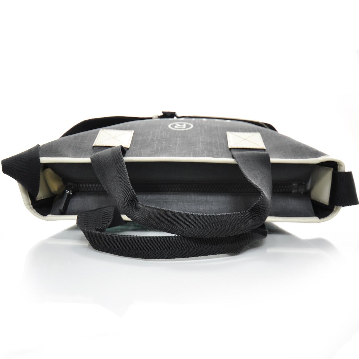 Coated Canvas Trademark Logo Tote Black