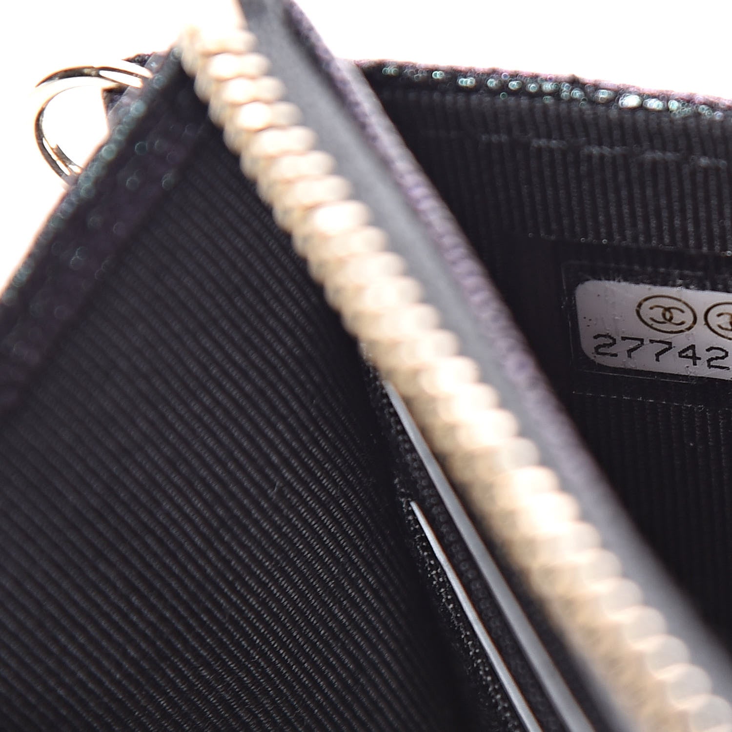 Chanel Iridescent Caviar Quilted Classic Pouch With Handle Black 7 of 10