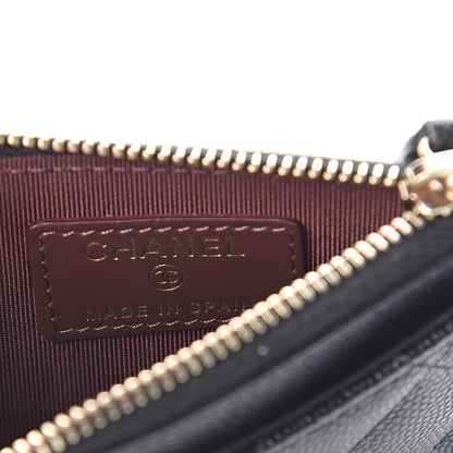 Chanel Caviar Quilted CC Zip Card Holder Black 6 of 9