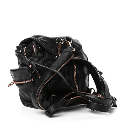 Alexander Wang Lambskin Marti Backpack Washed Black Rose Gold Hardware 2 of 4