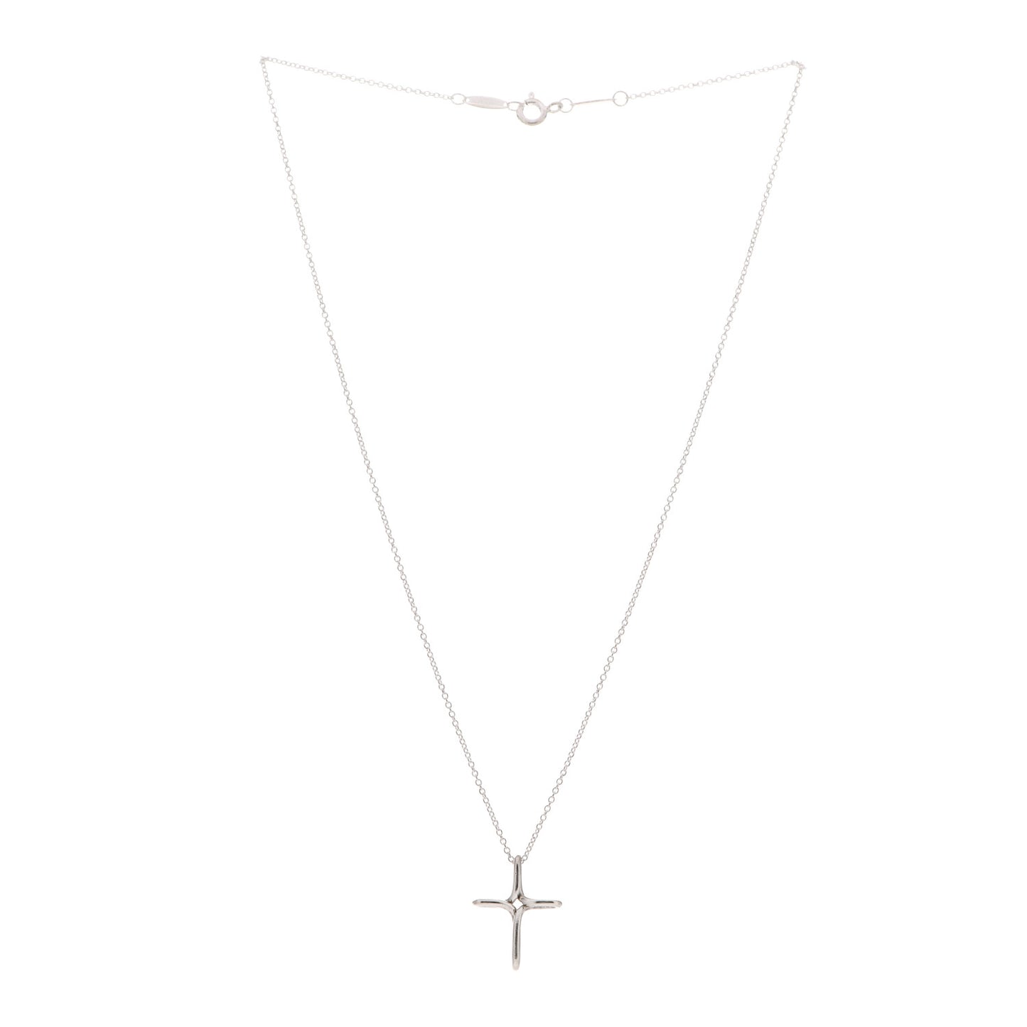 Sterling Silver Elsa Peretti Infinity Cross Pendant Necklace