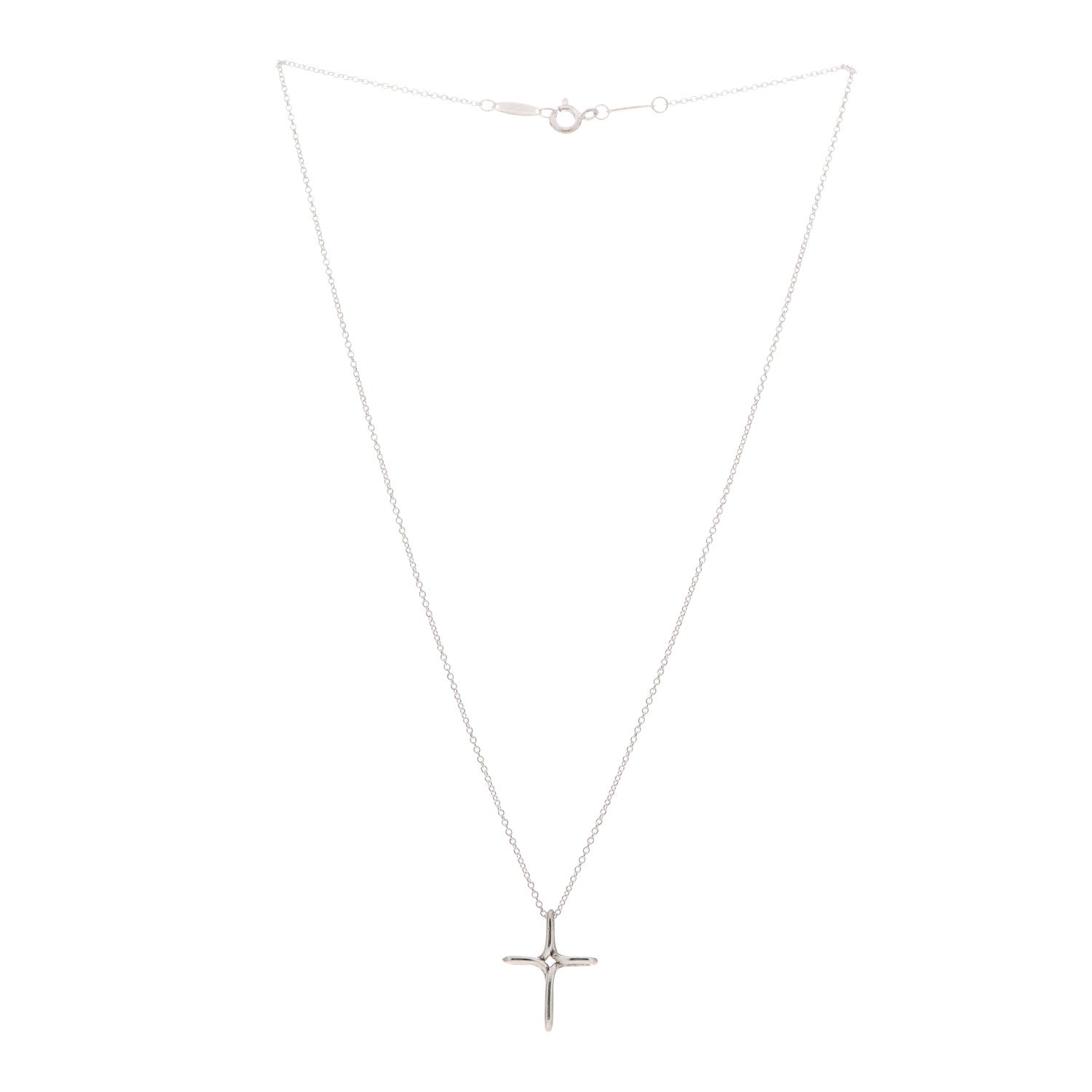 Tiffany Sterling Silver Elsa Peretti Infinity Cross Pendant Necklace 3 of 7
