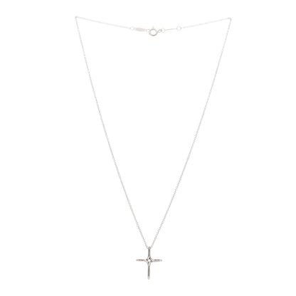 Tiffany Sterling Silver Elsa Peretti Infinity Cross Pendant Necklace 3 of 7