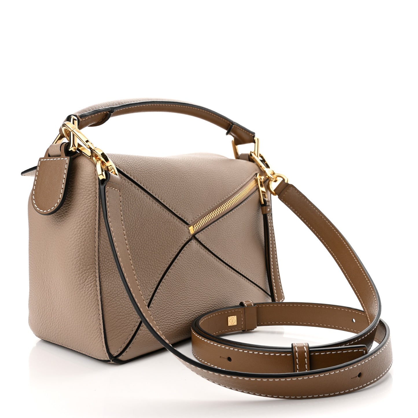 Grained Calfskin Small Puzzle Bag Sand Mink