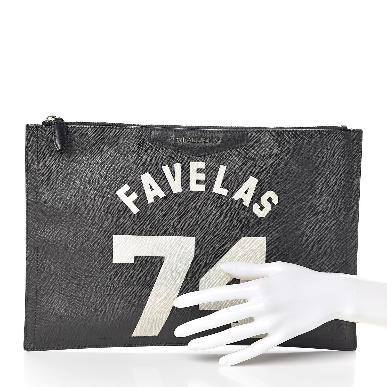 Givenchy Textured Coated Canvas Favelas Large Antigona Pouch Black 2 of 9