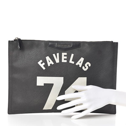 Givenchy Textured Coated Canvas Favelas Large Antigona Pouch Black 2 of 9