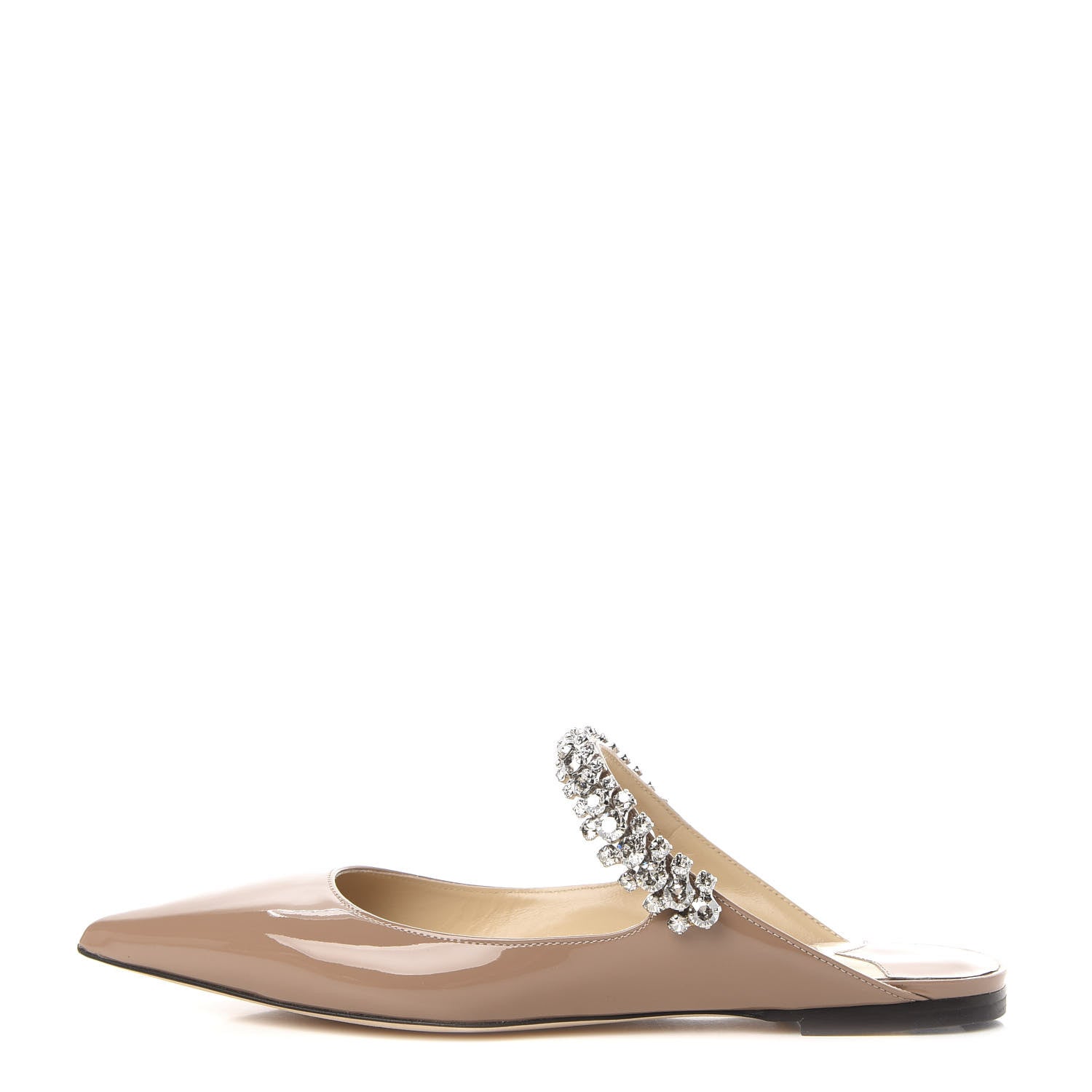 Jimmy Choo Patent Crystal Bing Mule Flats 37 Ballet Pink 1 of 8