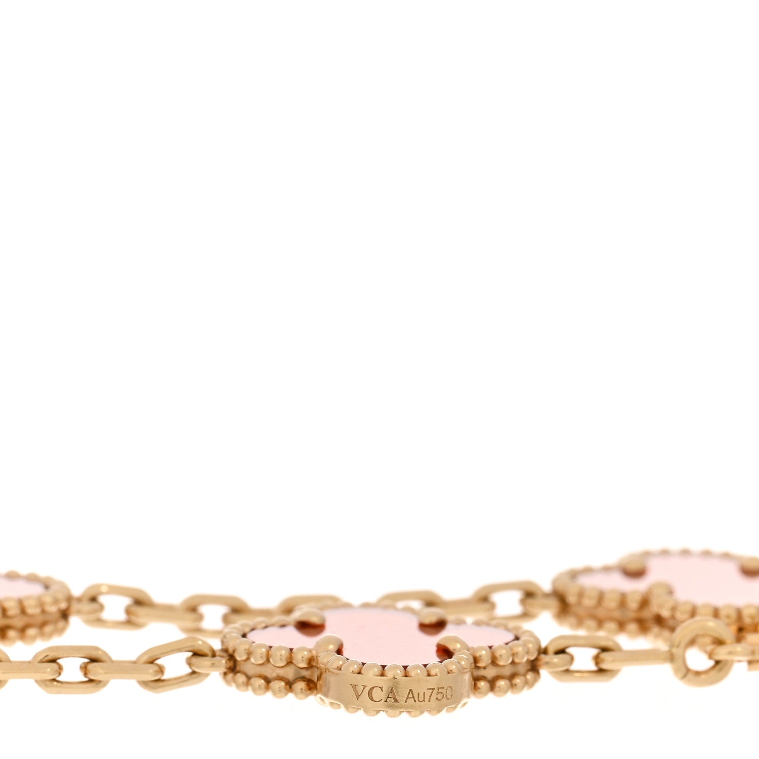 Van Cleef & Arpels 18K Yellow Gold Carnelian 5 Motifs Vintage Alhambra Bracelet 4 of 5