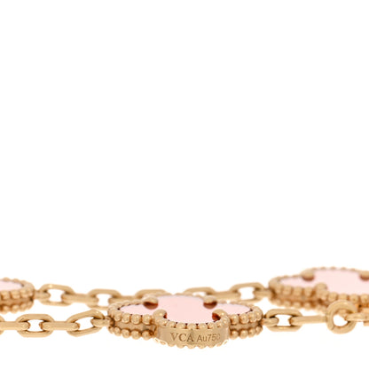 Van Cleef & Arpels 18K Yellow Gold Carnelian 5 Motifs Vintage Alhambra Bracelet 4 of 5