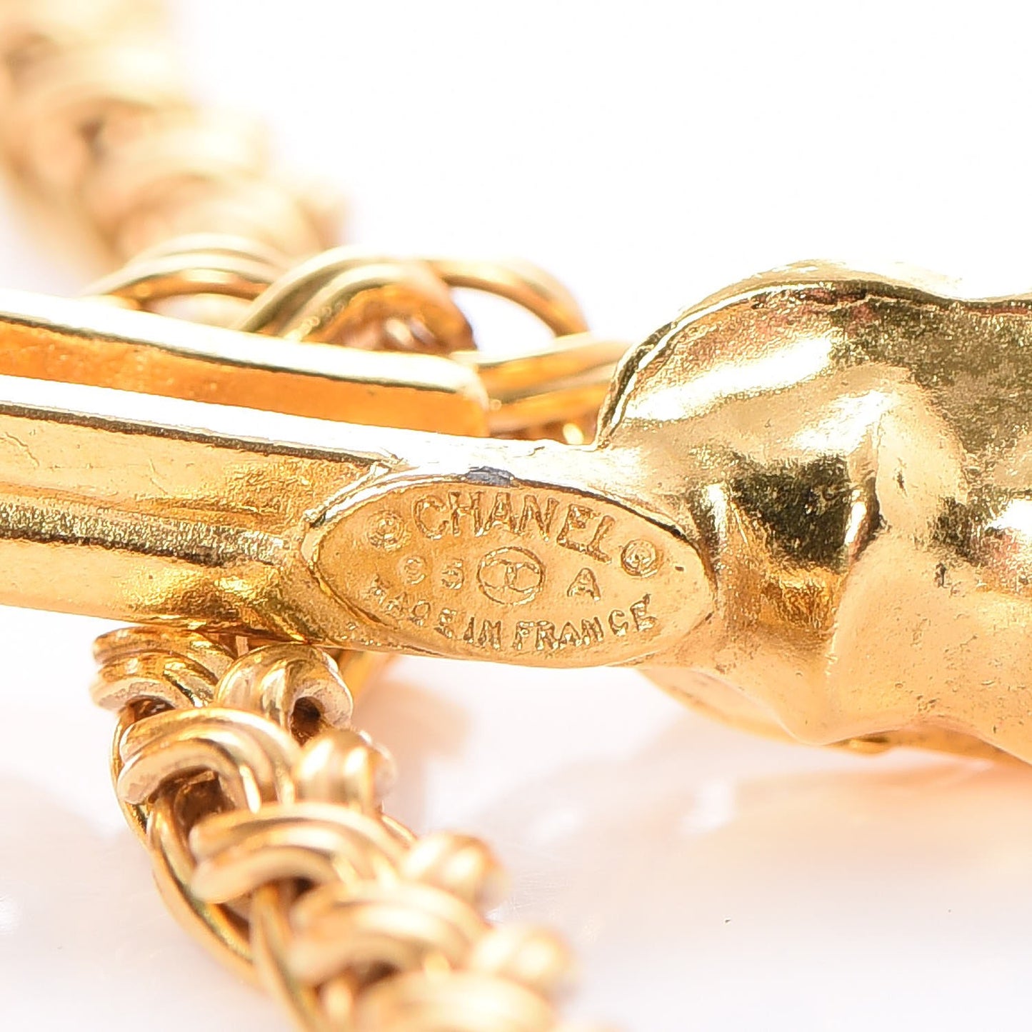 Fretwork CC Spindles Long Necklace Gold
