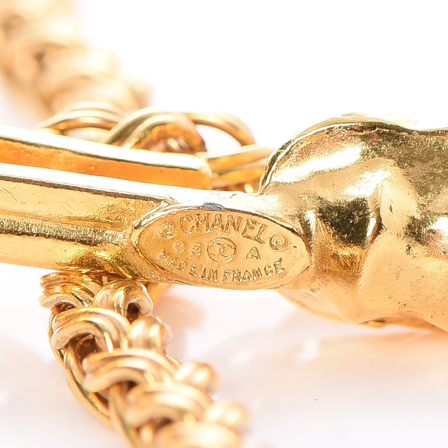 Chanel Fretwork CC Spindles Long Necklace Gold 6 of 6