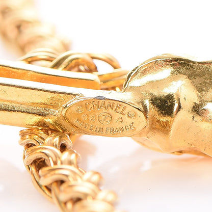 Chanel Fretwork CC Spindles Long Necklace Gold 6 of 6