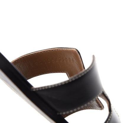Hermes Box Calfskin Oran Sandals 40.5 Black 10 of 11