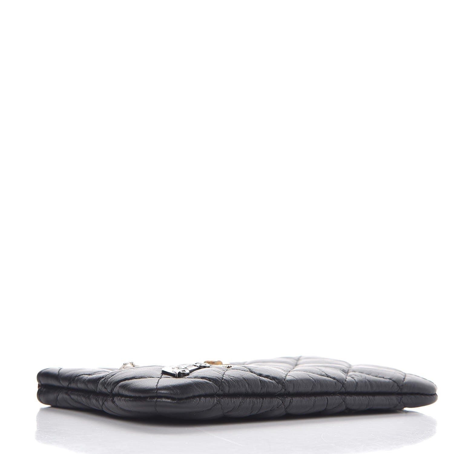 Chanel Aged Calfskin Charm Quilted Small Reissue Cosmetic Case Black 4 of 8