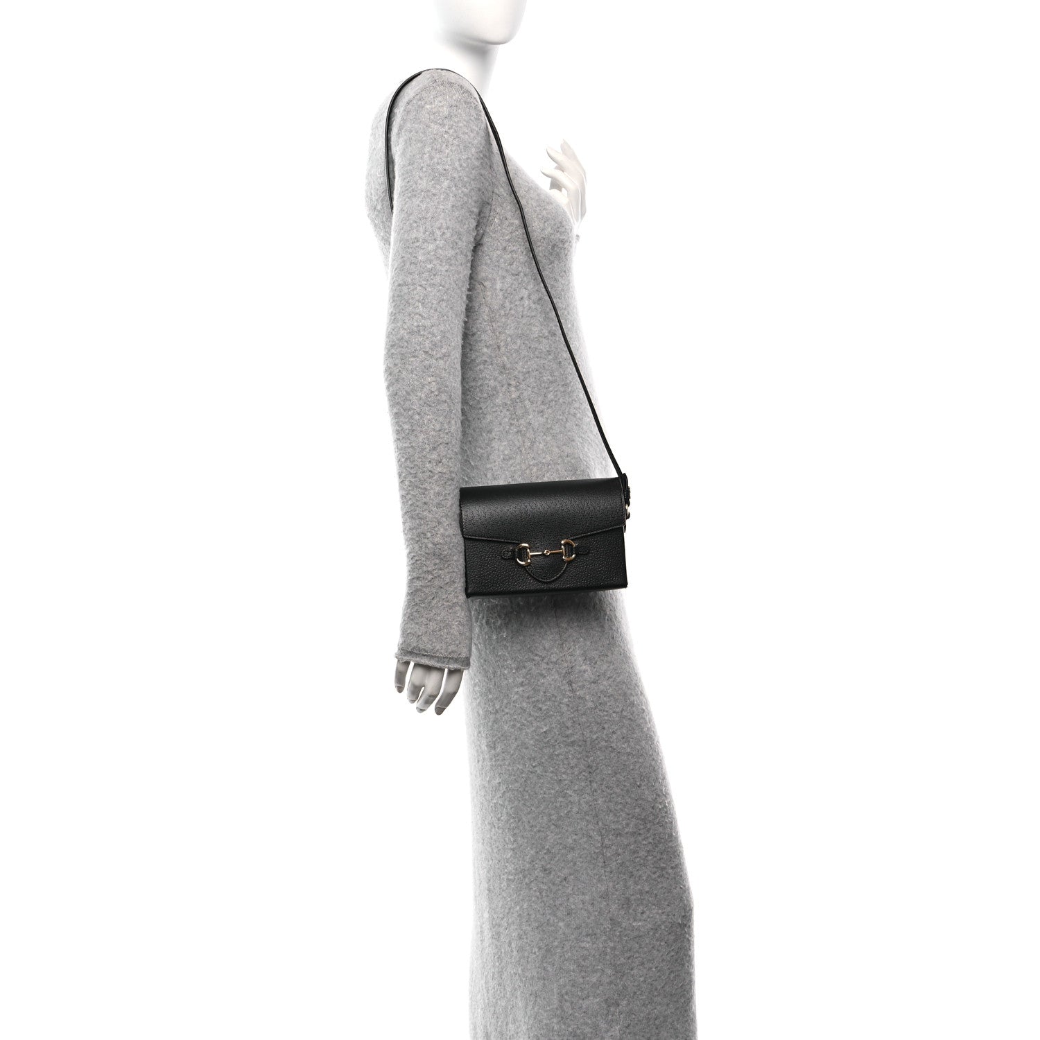 Gucci Calfskin Horsebit 1955 Shoulder Bag Black 2 of 11