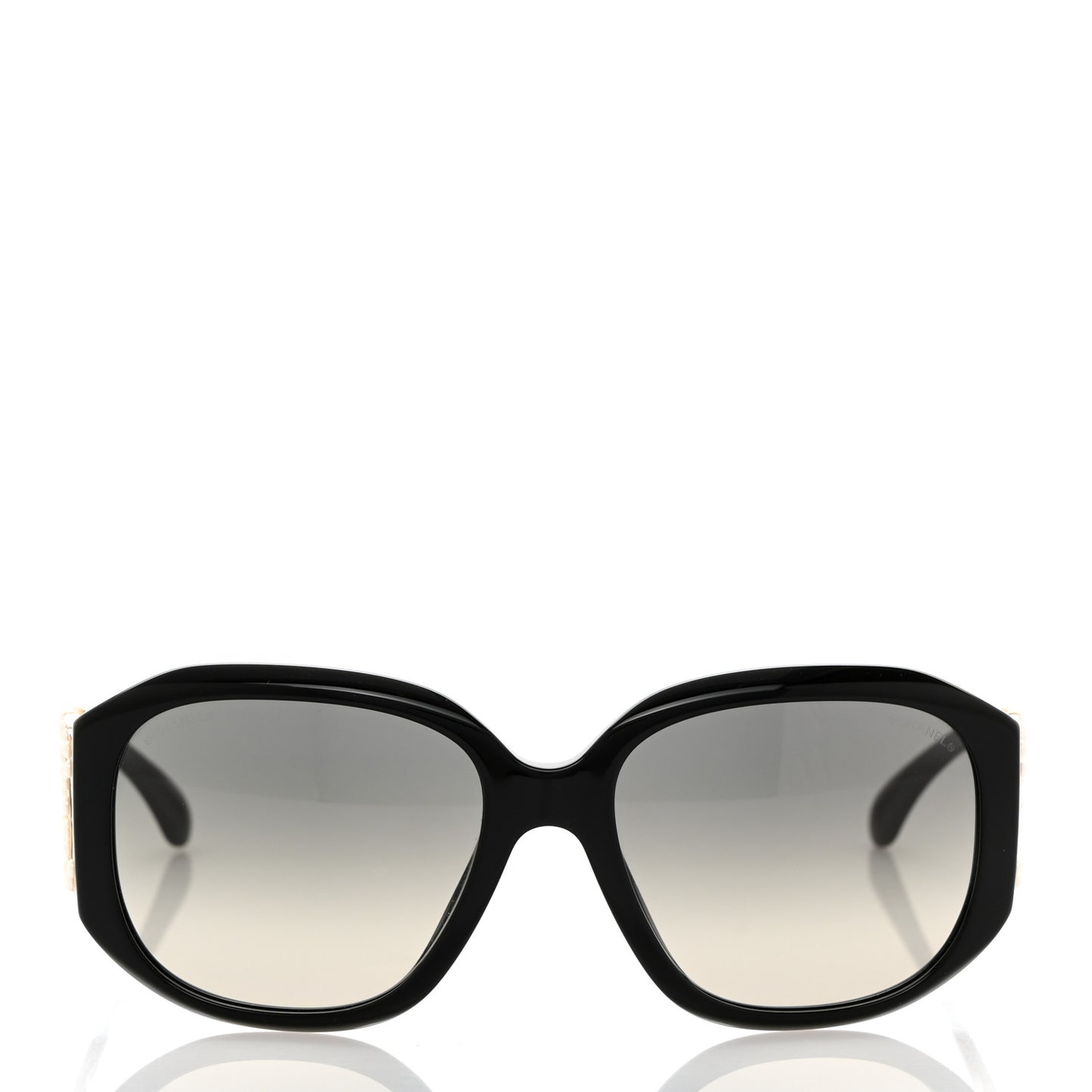 Acetate Pearl CC Square Sunglasses 71501-A Black