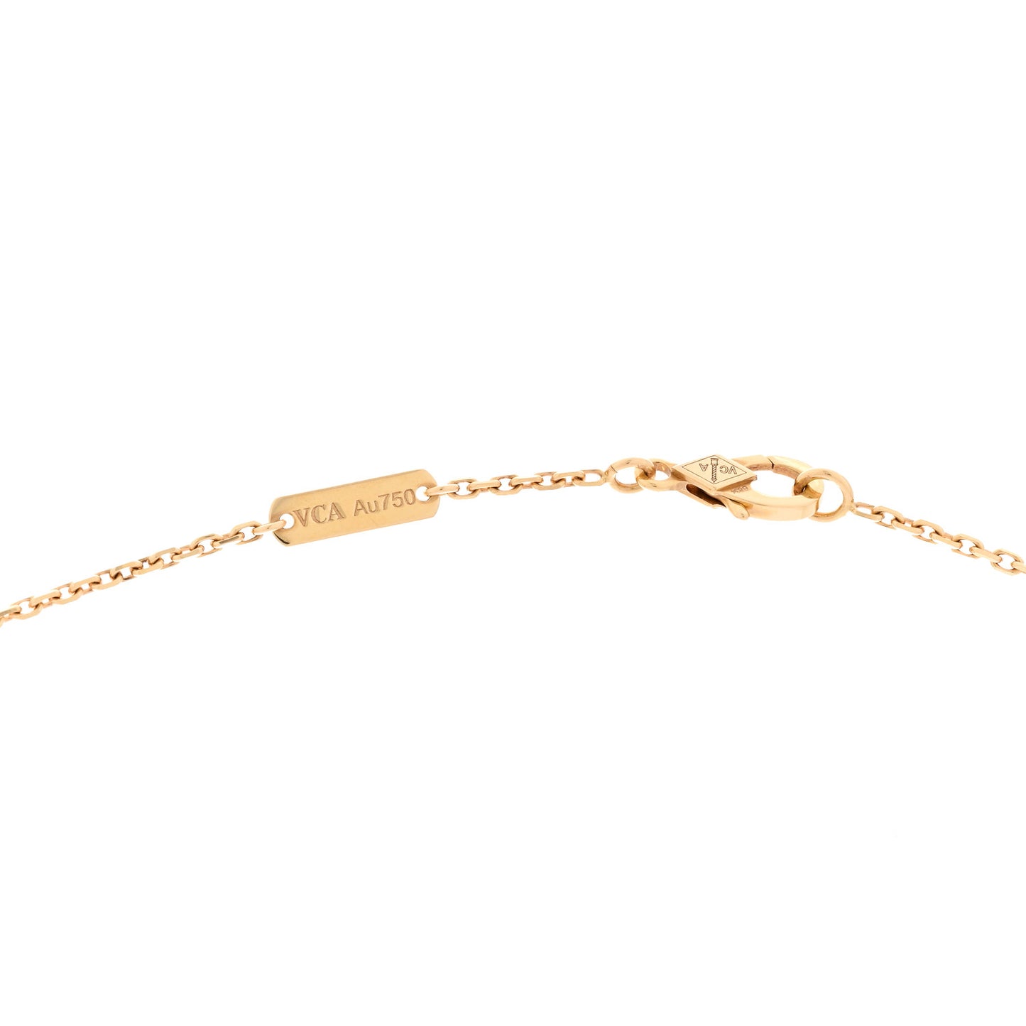 18K Yellow Gold Black Onyx Vintage Alhambra Pendant Necklace