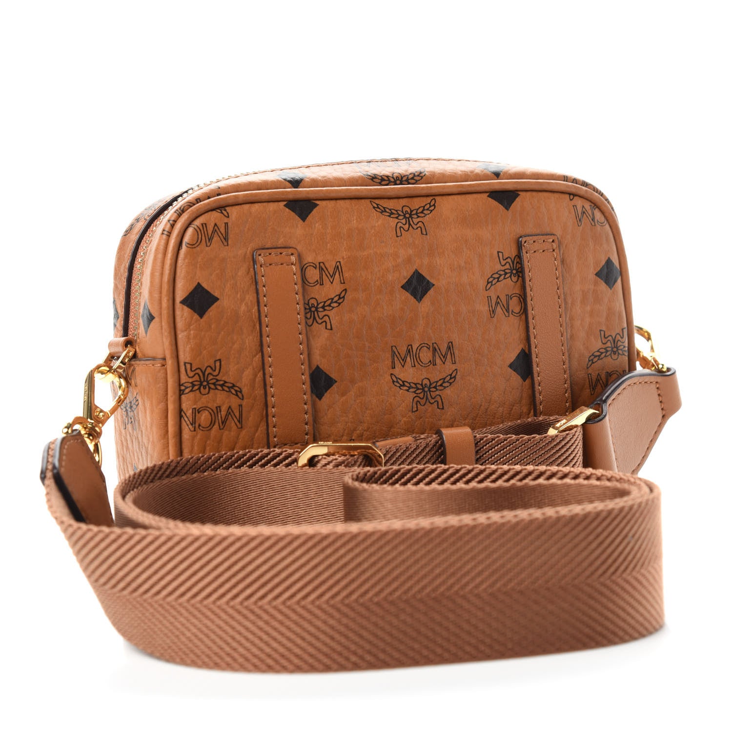 MCM Visetos Klassik Crossbody Bag Cognac 3 of 9