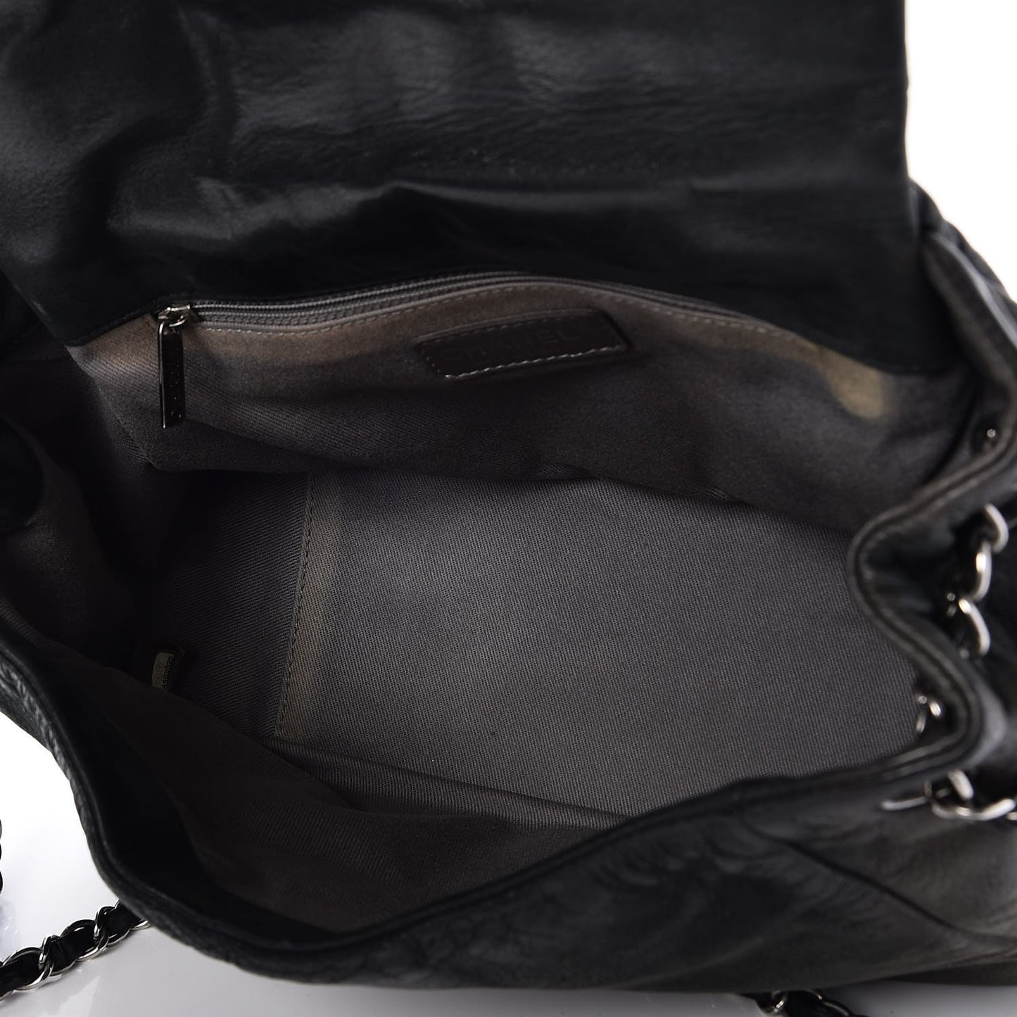 Iridescent Calfskin Glint Accordion Flap Black