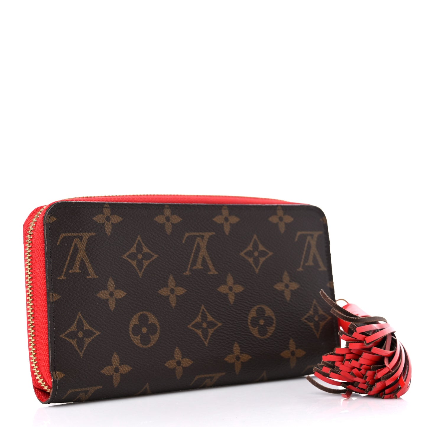 Monogram Pompon Zippy Wallet Coquelicot