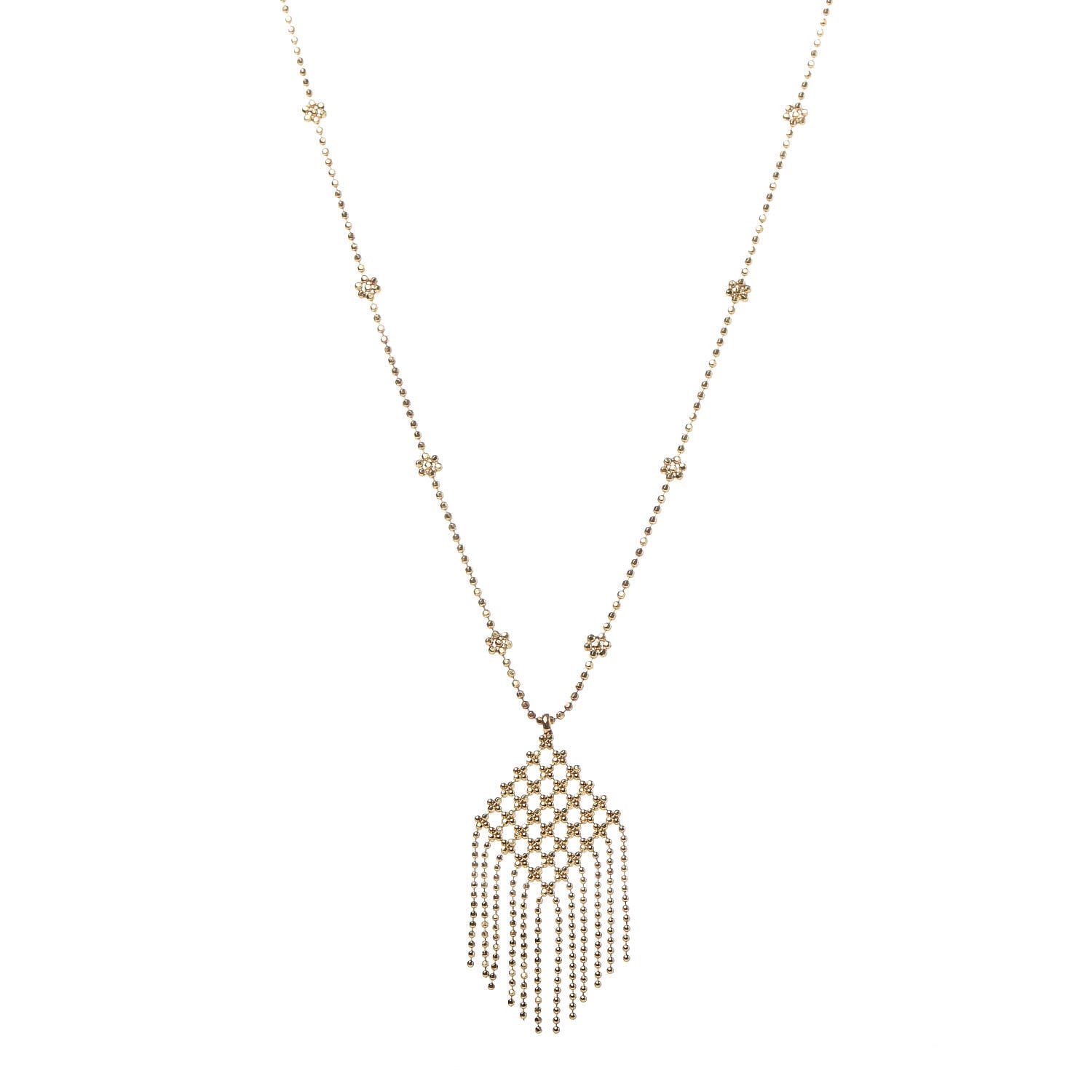 Tiffany 18K Yellow Gold Fringe Drop Pendant Necklace 1 of 5