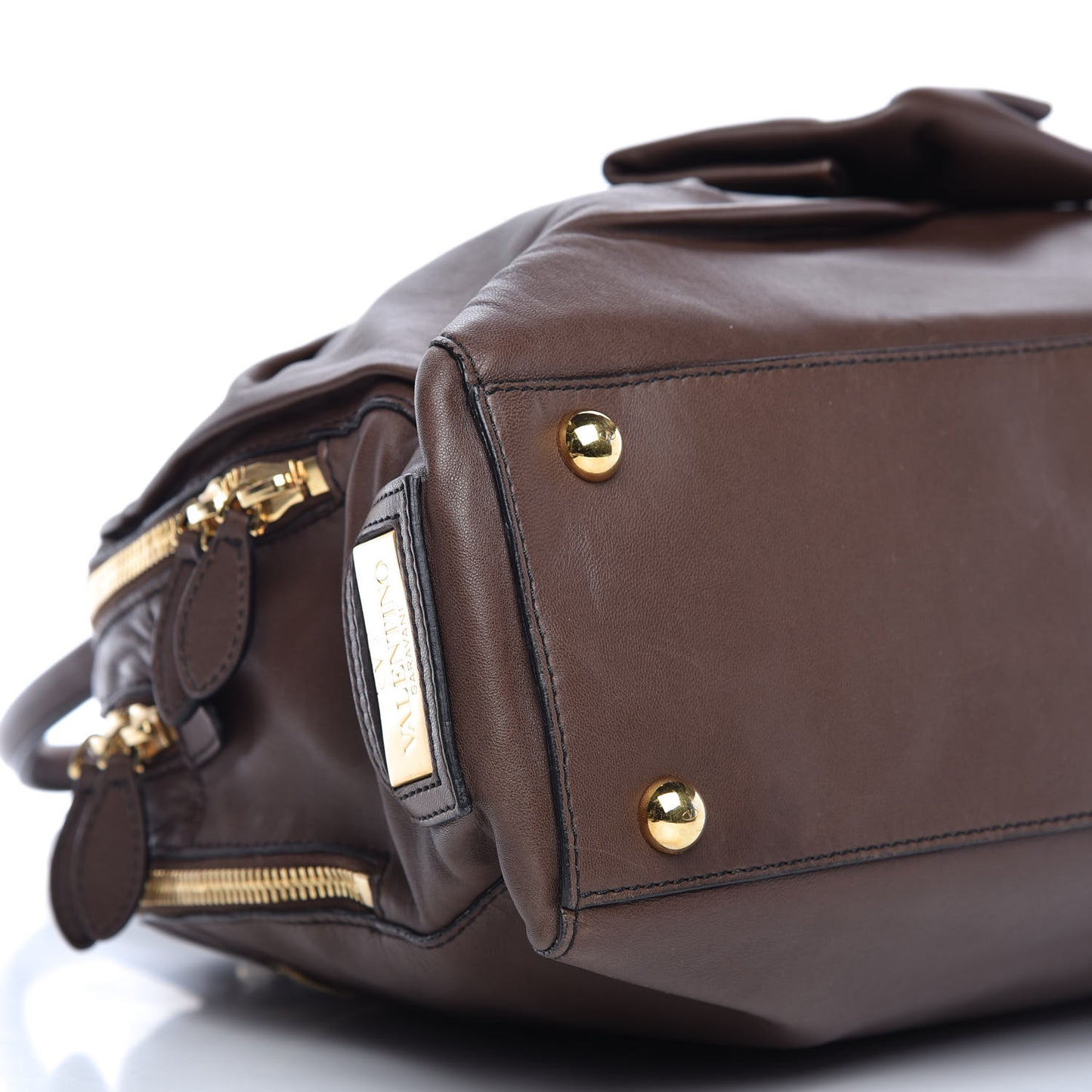 Nappa Bow Dome Tote Brown