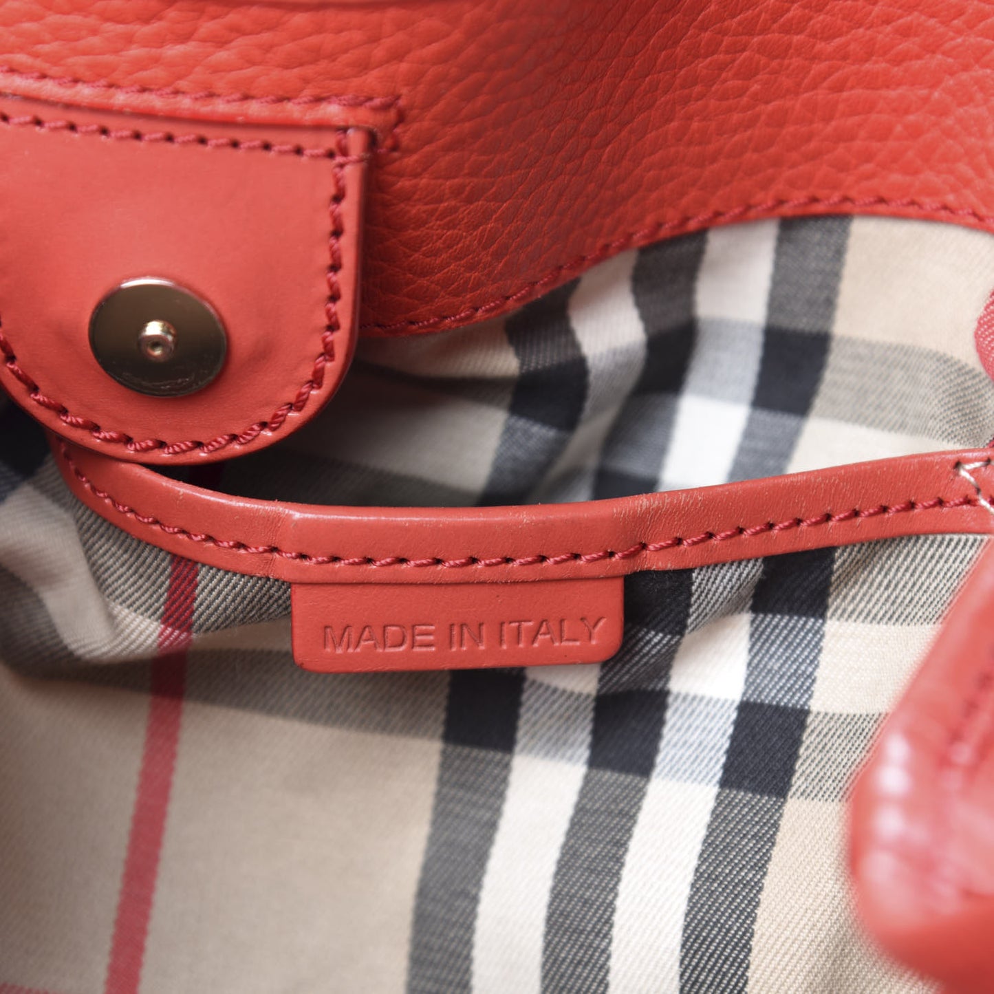 Grainy Calfskin Small Canterbury Tote Red