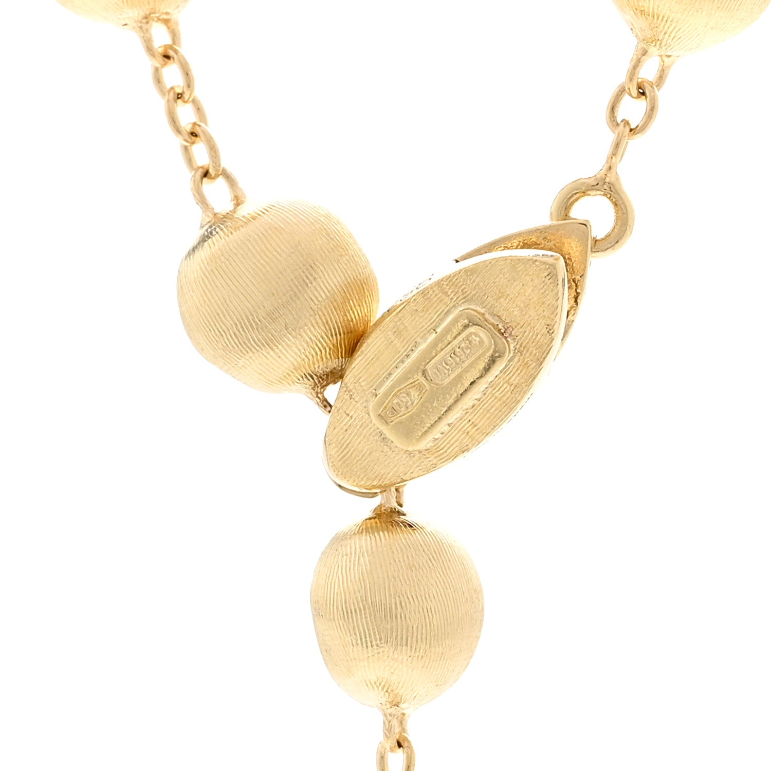 Marco Bicego 18K Yellow Gold Diamond Africa Small Bead Y Necklace 5 of 5