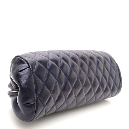 Chanel Metallic Lambskin Quilted Timeless Clutch  Blue 4 of 10